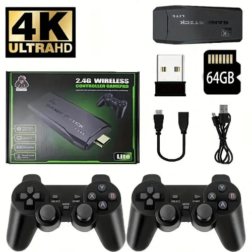 Consola De Videojuegos Para Dos Jugadores, Memoria De 64GB, 9 Emuladores, Paquete Amplio, Sin Imán, Sin Electricidad Consola De Videojuegos Para Dos Jugadores