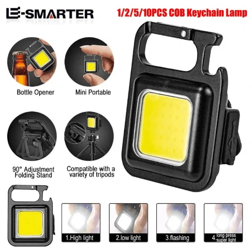 Linterna COB Mini portátil, lámpara de llavero, 4 luces EDC, linterna para exteriores, impermeable, emergencia, Camping, pesca, luces de trabajo Linterna COB Mini portátil