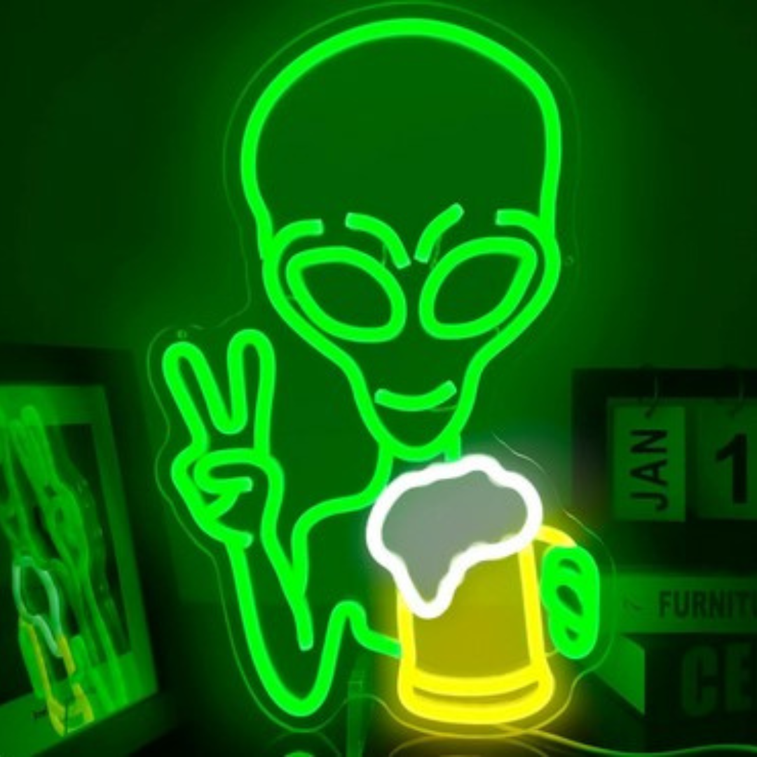 Alien neón verde Alien Beer LED 