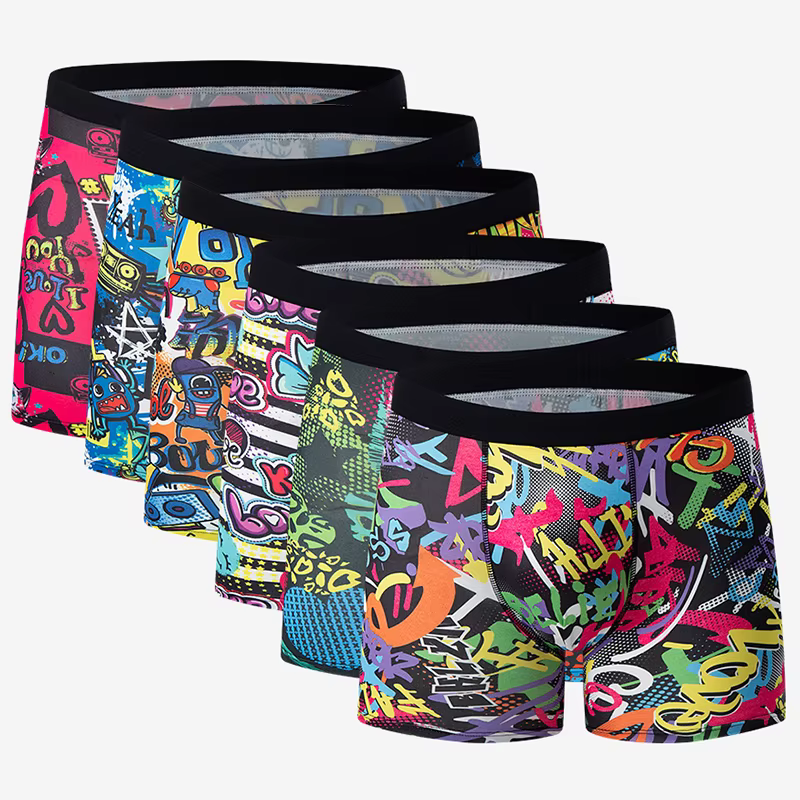 Ropa interior larga a la moda para hombre, pantalones cortos deportivos informales para jóvenes, pantalones cortos elásticos transpirables y cómodos, 4/5/10 Uds. Ropa interior larga a la moda para hombre